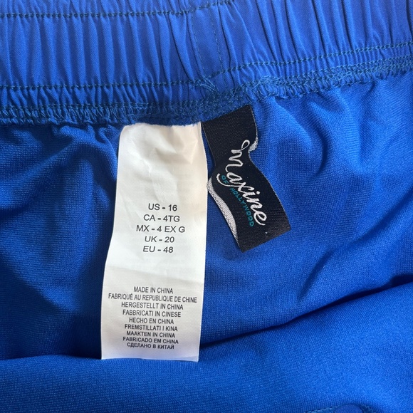 MAXINE Solid Woven Boardshort Swim Bottom -COBALT BLUE - Size 16 - NWT - Picture 2 of 5
